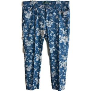 Lauren Ralph Lauren floral straight ankle jeans 14W
